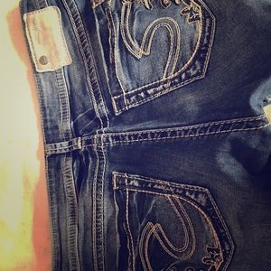 Silver cropped jeans